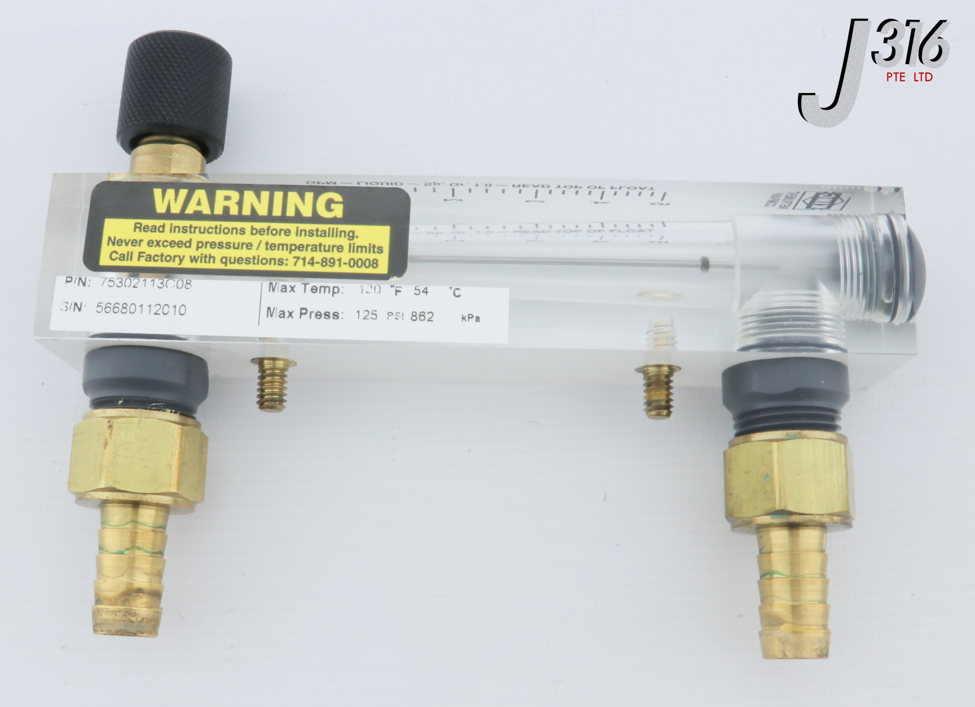 Ｆ 27458 KING INSTRUMENT ACRYLIC TUBE FLOWMETER, 7530 SERIES, SL
